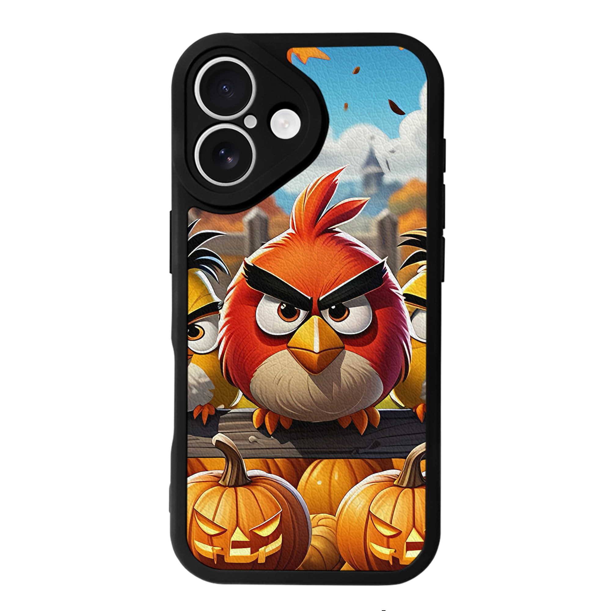 （画像用） Angry Birds アングリーバード 【iPhone 16シリーズ対応】シリコンスマホケース（レザー調） 材質：シリコン